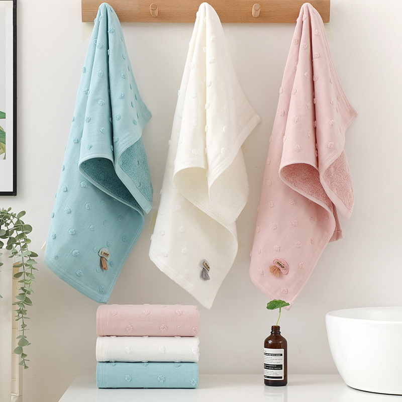 Ručnik za lice od pamuka, 32-pletna pređa, 100–120 g, šivanje rubnog dijela