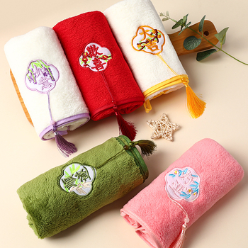 Dva ručnika od coral fleece s izvezom u kutiji za poklon, 140–170 g, moguć tisak logotipa