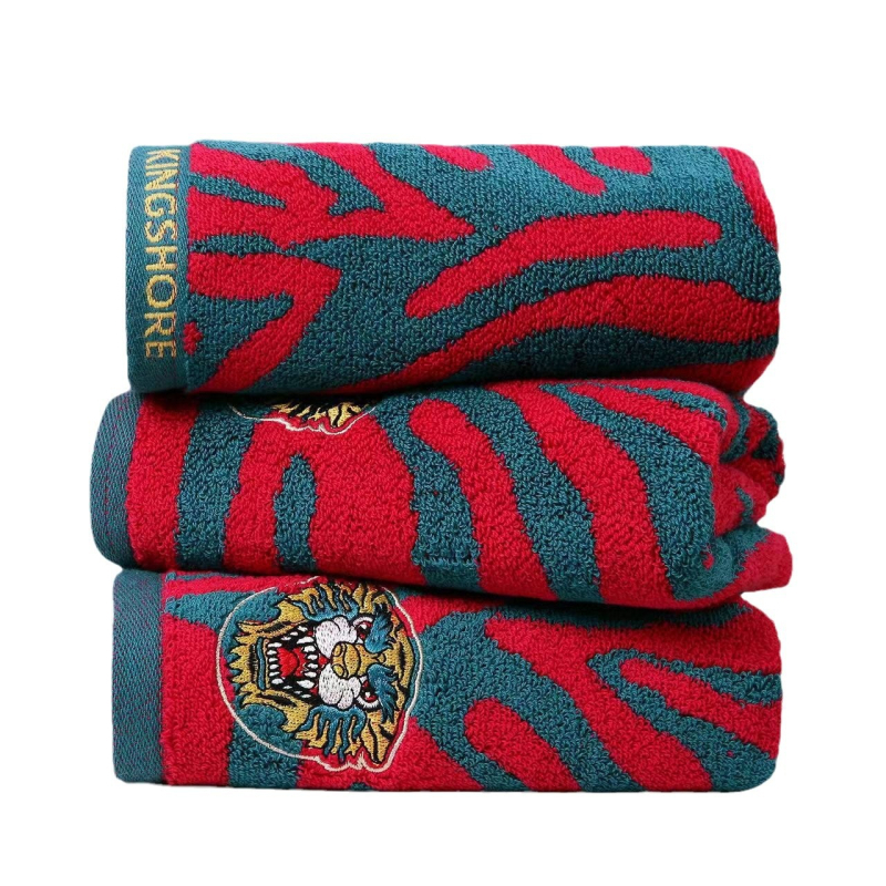 Kupaoni ručnik i ručnik za lice, 100% pamuk, izvezen natpis, težina najmanje 200 g, prilagodljivo, King Shore / Gold Number