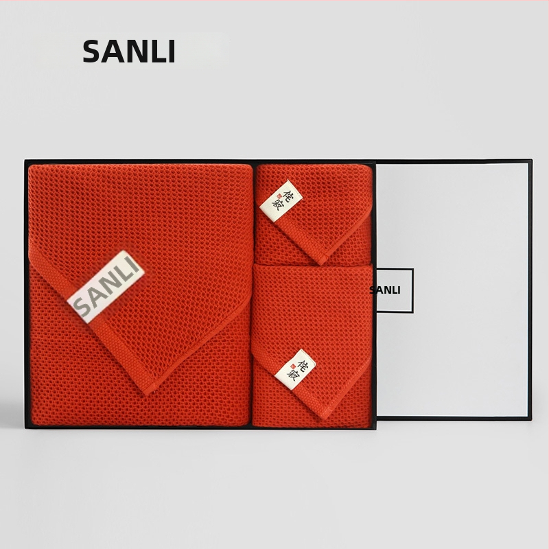 Trojdielny set uterák v darčekovej krabici – štýl Wabi-Sabi, 100% bavlna, priadza 32 vlákien, približne 700 g spolu (vrátane krabice)