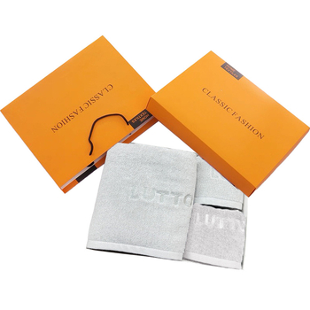 Σετ δώρου πετσέτες μπάνιου από 100% βαμβάκι, προσαρμοσμένο κέντημα, συσκευασία δώρου, 200 g+ ανά πετσέτα, νήμα 32s