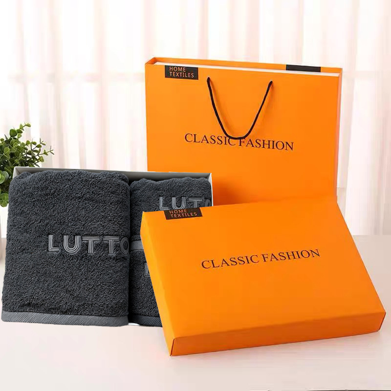 Σετ δώρου πετσέτες μπάνιου από 100% βαμβάκι, προσαρμοσμένο κέντημα, συσκευασία δώρου, 200 g+ ανά πετσέτα, νήμα 32s