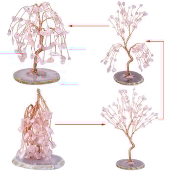 Kristalno stablo – ametist s bazom od ahata, moderni stil, stolna dekoracija
