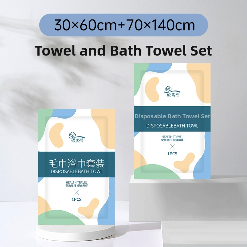 Ühekordne vannirätikute komplekt reisile, eraldi pakendatud, 100% mittekootud materjal, kiire imendumine 0–5 s