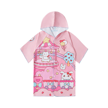 Dječji kapuljačasti ručnik za kupanje — brzo sušenje, poliester, 400–500 g, 120D vlakna, šivanje