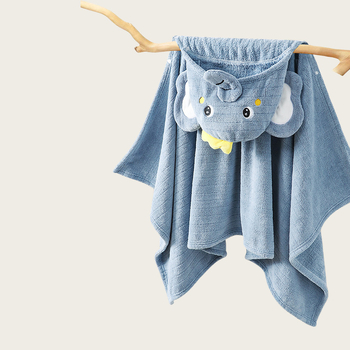 Nosivi ogrtač za kupanje s kapuljačom za dojenčad i malu djecu - koralni fleece, 200–300 g, Oraichun, šivanje rubova