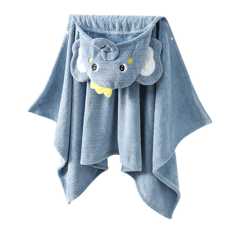 Nosivi ogrtač za kupanje s kapuljačom za dojenčad i malu djecu - koralni fleece, 200–300 g, Oraichun, šivanje rubova