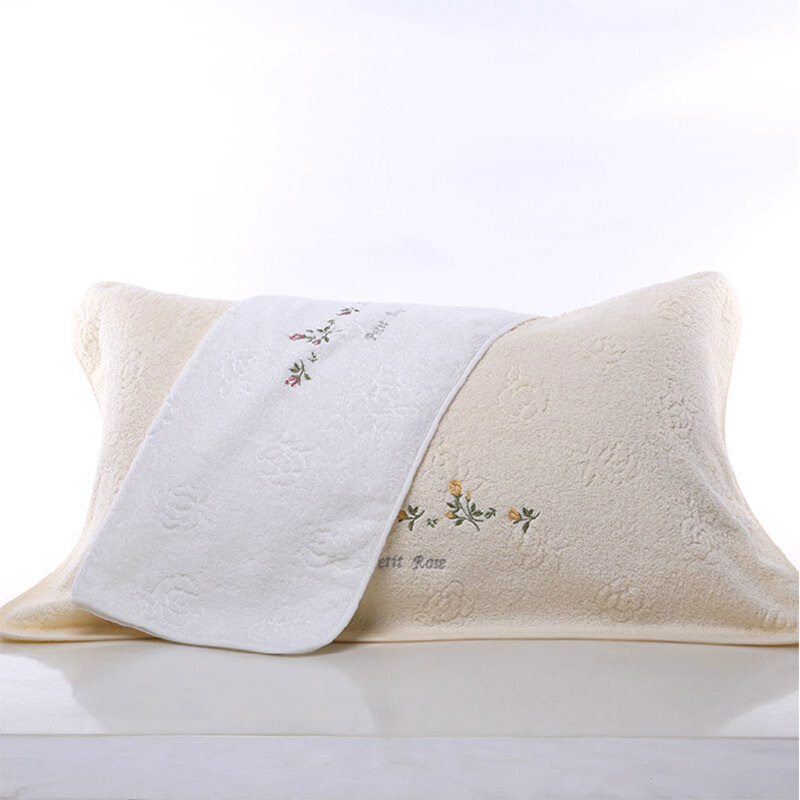 Gold ručnik za jastučnicu s jacquard uzorkom ruže, gust i mekan, 100–120 g, 100% pamuk