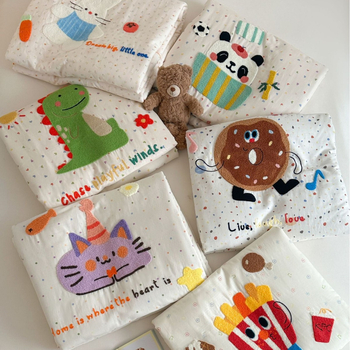 Baby House vaikų medvilninis komplektas su karikatūromis, siuvinėtas, 100% medvilnė, Santai antibakterinis užpildas, audinio tankis 133x72, 60 siūlų