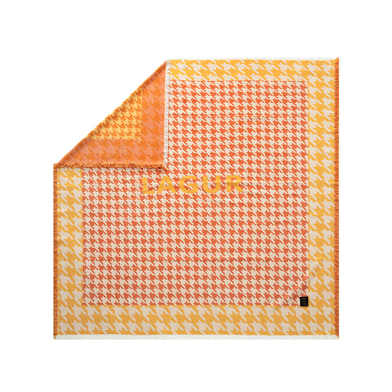 Ženski šal s houndstooth uzorkom, mješavina rayon, 450 g, Zima, Moderan stil