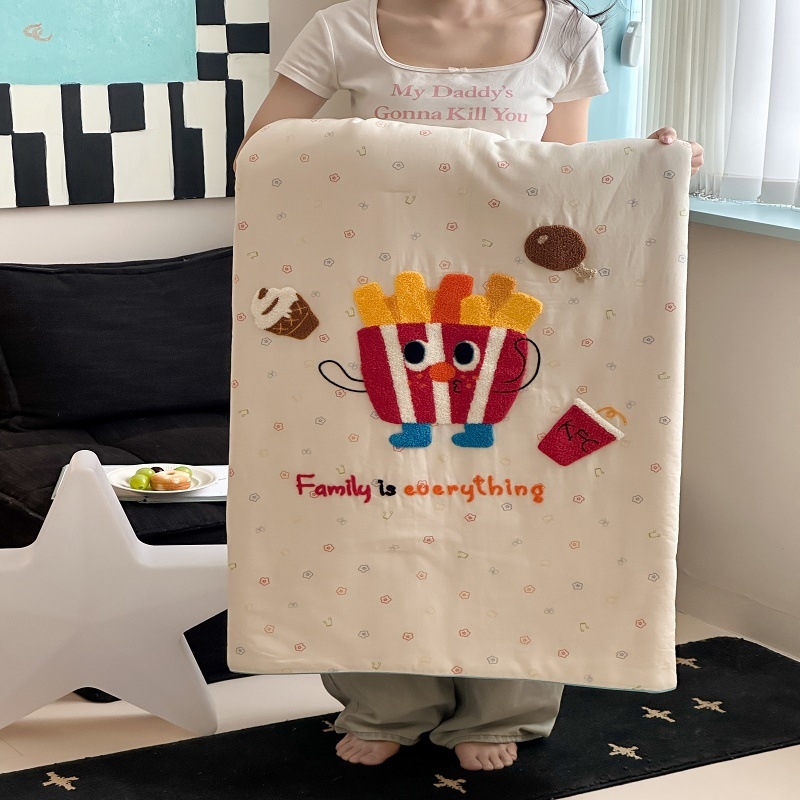 Kūdikio medvilninė dviejų sluoksnių antklodė su siuvinėjimu, Santai antibakterinis pluoštas, reaktyvus spausdinimas ir dažymas, svoris 1,25–1,5 kg