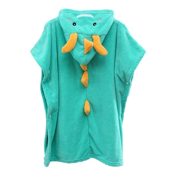 Бебешка хавлия за къпане с качулка в стил динозавър, коралов флис, абсорбираща, 200–300 g, прежда 40, пришиване, персонализация налична