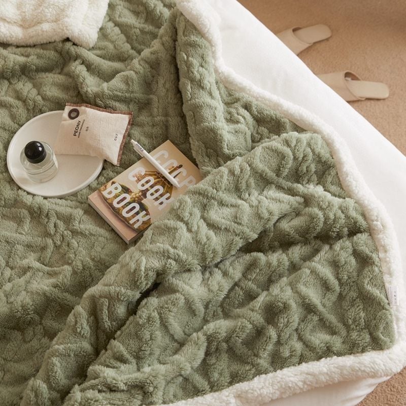 Kockasta deka od flanel-poliester, za sve sezone, nordijski stil