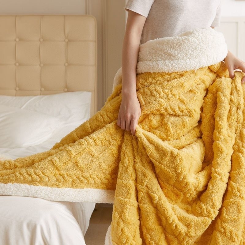Kockasta deka od flanel-poliester, za sve sezone, nordijski stil