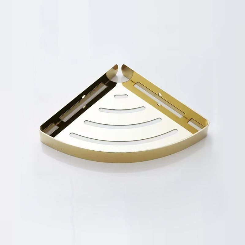 Roostevabast teras vannitoa nurga riiul, fanilaadne kujundus, ühe kihiline, kandevõime 20 kg, viimistlus: elektroplaadimine/maaling