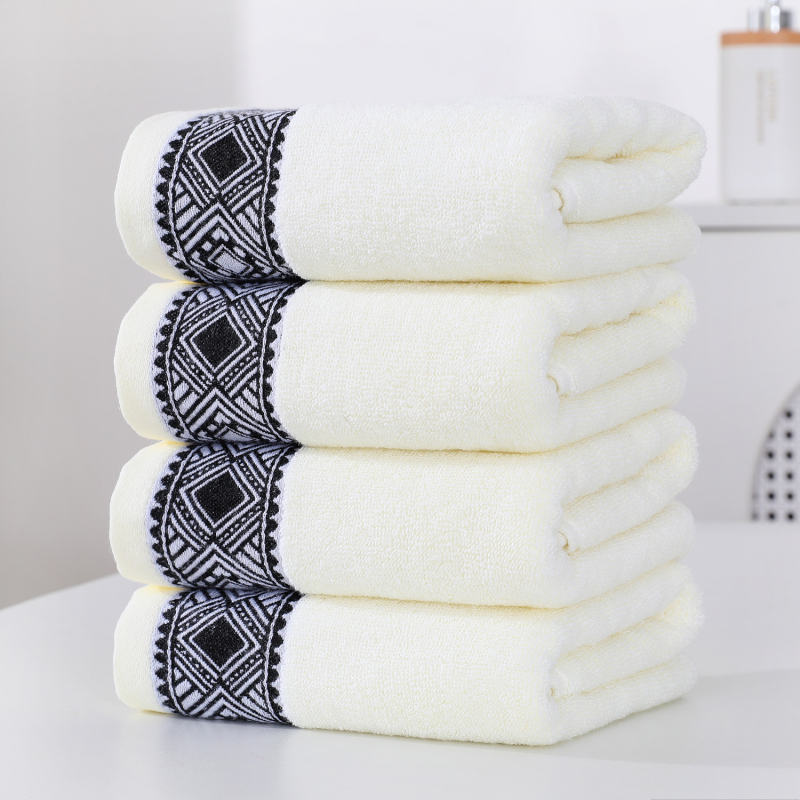 Pamučni jacquard ručnik s izvezenim motivom - 32s pređa, 100–120 g, ručnik za lice