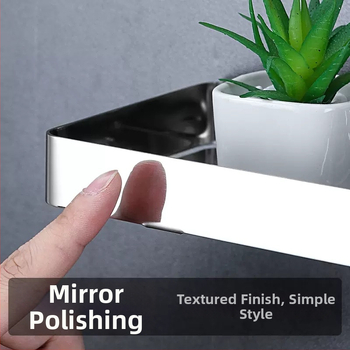 304 nerūsējošā tērauda stūra plaukts vannas istabai, ventilatora formā, viens līmenis, slodze 20 kg