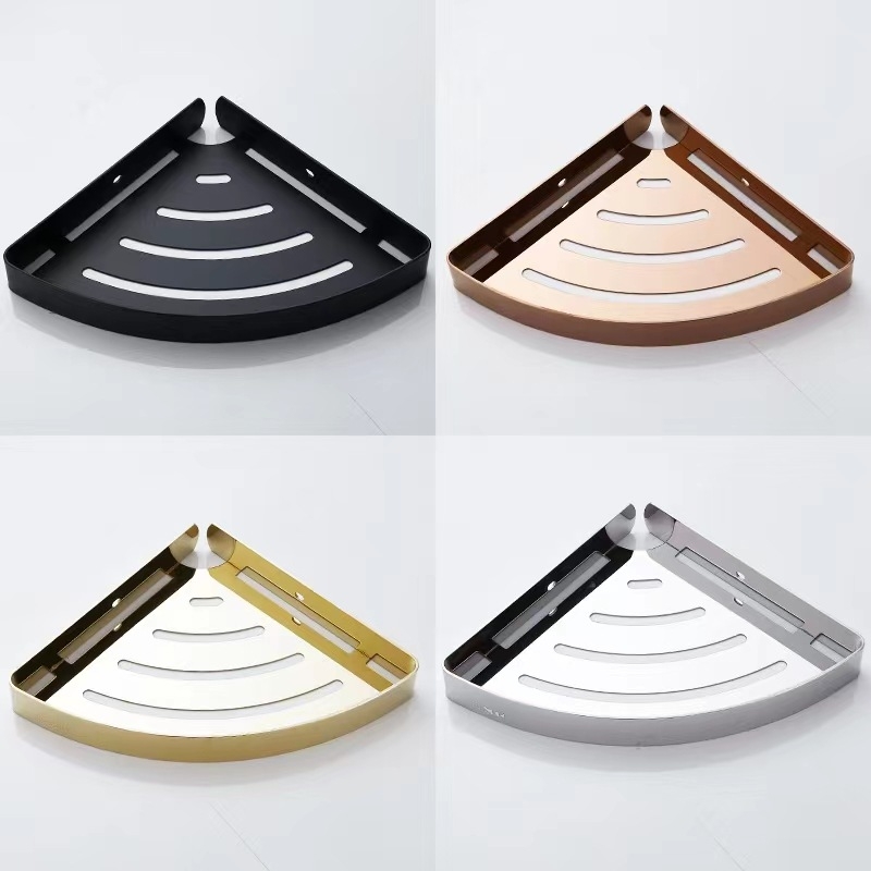 304 неръждаема стомана баня ъглов рафт, форма на вентилатор, едно ниво, товароподемност 20 кг