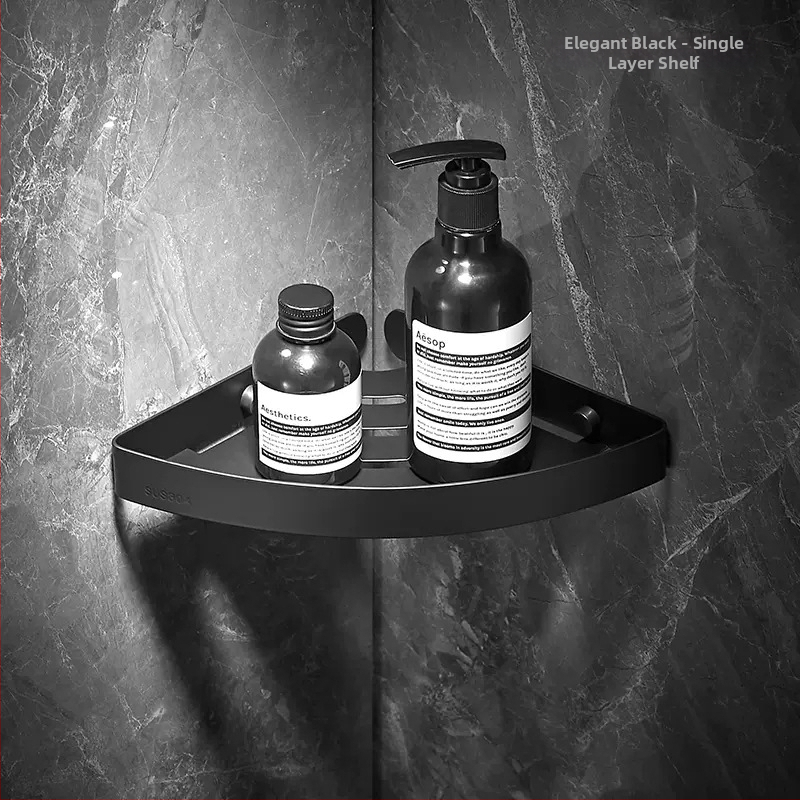 Roostevabast terasest vannitoa nurga riiul, üksik kiht, ventilaatorikujuline nurk, koormus 20 kg, pinna viimistlus elektroplaatimine/värvimine