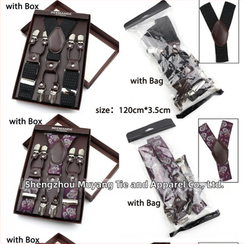 Unisex kuue klipsiga suspenderid, elastsed ja reguleeritavad; materjal: polüesterniit koos kummipaelaga; tootmisprotsess: Computer Jacquard