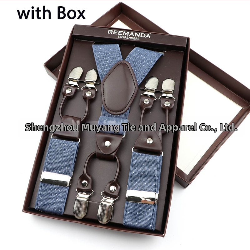 Unisex 6-klipsiga traksid, elastsed ja reguleeritavad, ristist selg, polüester kummiga