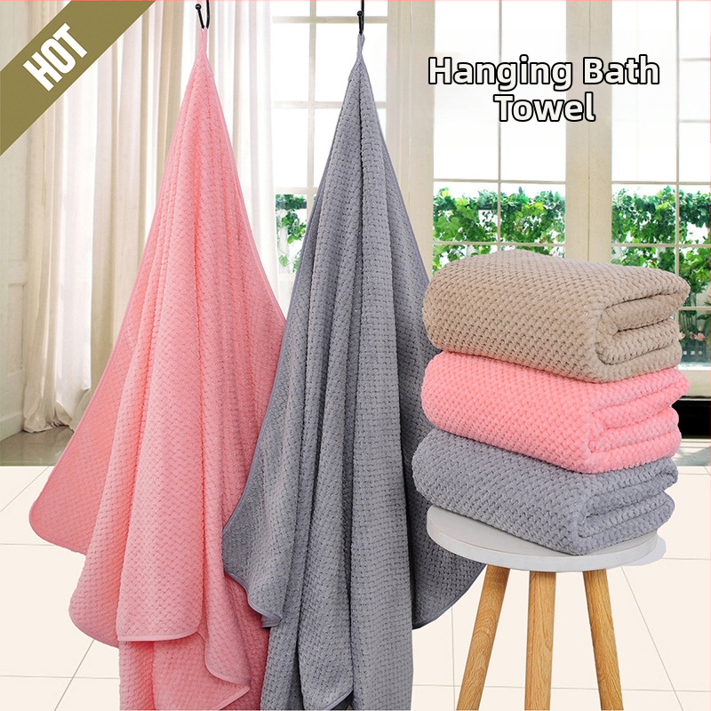 Gao Jin jacquard Coral fleece set za kupanje s motivom ananasa, upijajući set za roditelje i djecu, ravno tkanje, 120–140 g