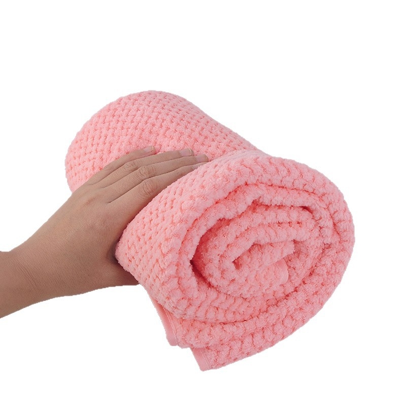 Gao Jin jacquard Coral fleece set za kupanje s motivom ananasa, upijajući set za roditelje i djecu, ravno tkanje, 120–140 g