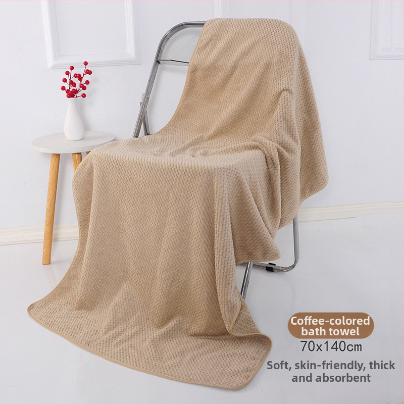 Gao Jin jacquard Coral fleece set za kupanje s motivom ananasa, upijajući set za roditelje i djecu, ravno tkanje, 120–140 g