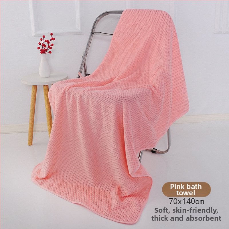 Gao Jin jacquard Coral fleece set za kupanje s motivom ananasa, upijajući set za roditelje i djecu, ravno tkanje, 120–140 g