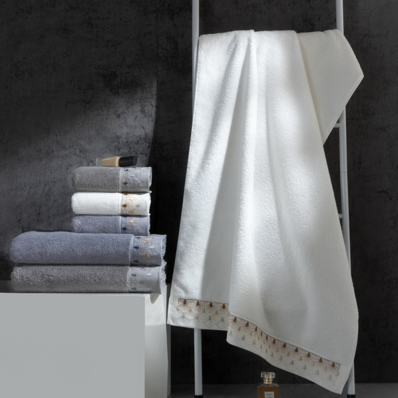 Ručnik za lice od čiste pamuka, 120-140 g, vezeno i obična tkanina, pojedinačno zapakirano