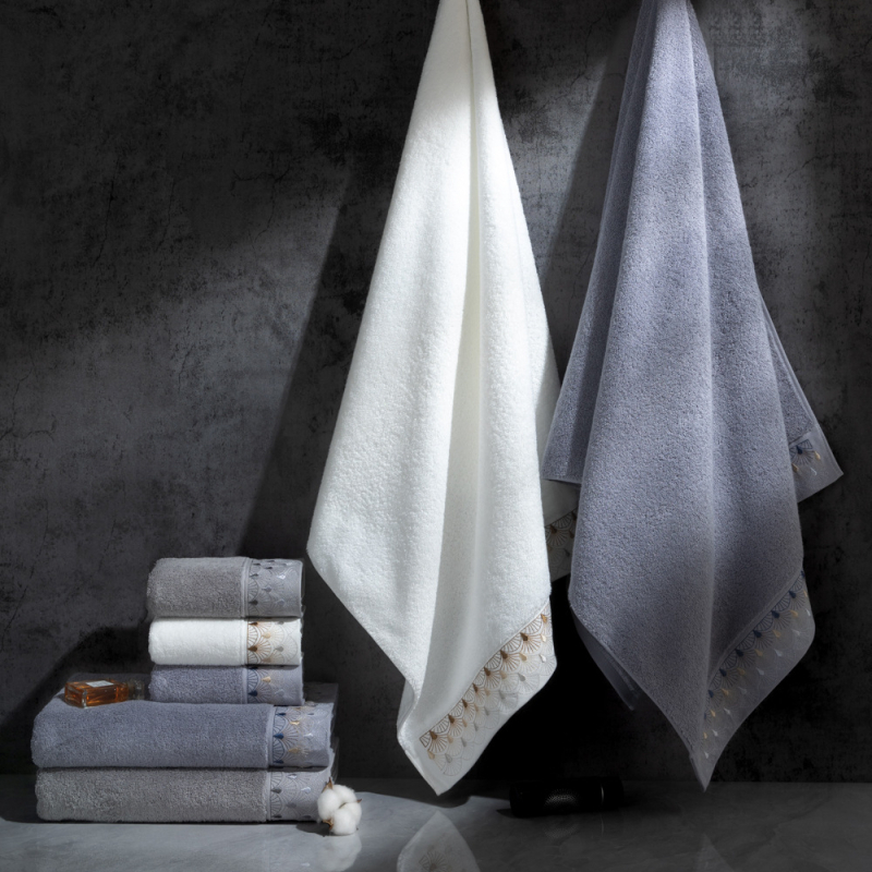 Ručnik za lice od čiste pamuka, 120-140 g, vezeno i obična tkanina, pojedinačno zapakirano