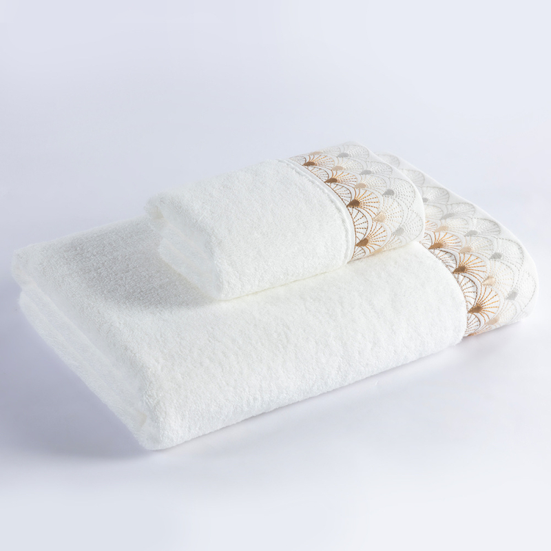 Ručnik za lice od čiste pamuka, 120-140 g, vezeno i obična tkanina, pojedinačno zapakirano