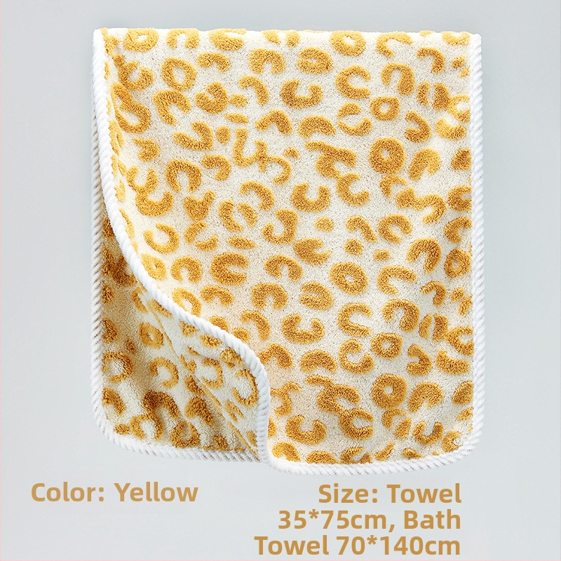 Jacquard koralni fleece ručnik za lice i kupaonicu, leopard uzorak, 150D, težina 80-99 g, mogućnost prilagodbe