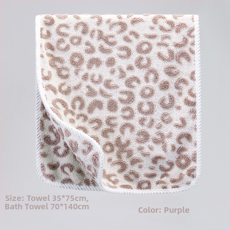 Jacquard koralni fleece ručnik za lice i kupaonicu, leopard uzorak, 150D, težina 80-99 g, mogućnost prilagodbe