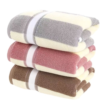 Bavlnené Jacquard uteráky so širokými pruhmi, vysoká savosť, 120–140 g/m², 32s priadza, set uterák na kúpeľ a na tvár