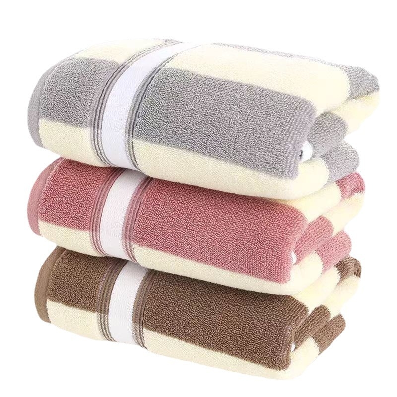Bavlnené Jacquard uteráky so širokými pruhmi, vysoká savosť, 120–140 g/m², 32s priadza, set uterák na kúpeľ a na tvár
