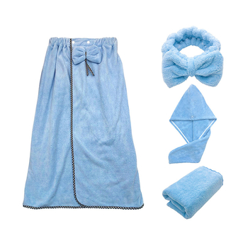 Lonley Coral Fleece set ručnika za kupanje s trakom za glavu i kapom za sušenje kose, 500 g+, 150D, udio glavnog vlakna 85%