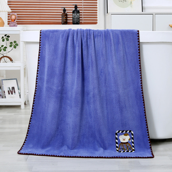 Ručník za lice s izšivenim crtanim medvjedom, koralni pliš, mikrovlakno, težina 80–100 g