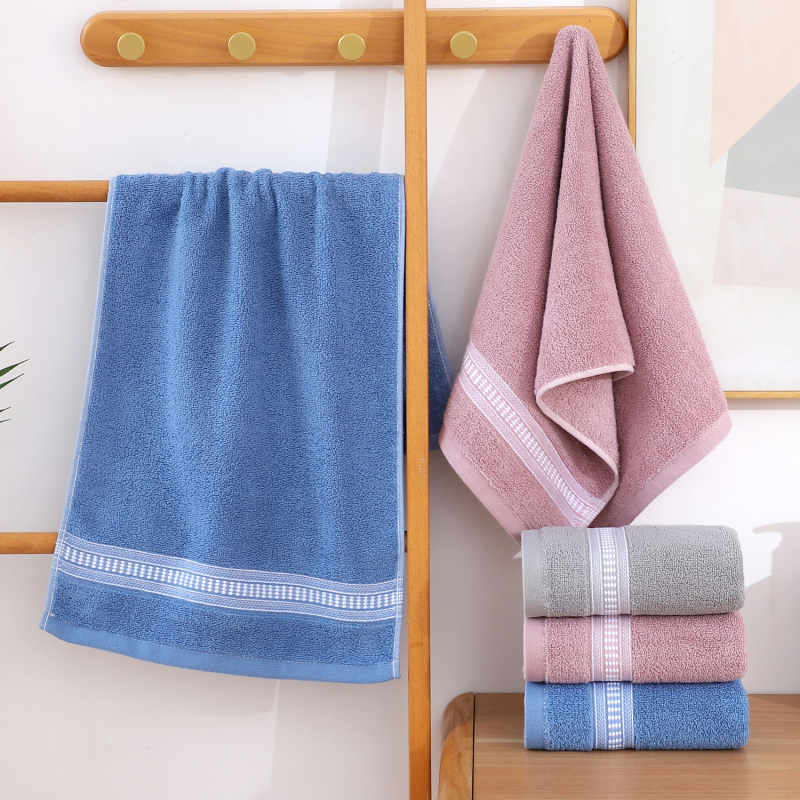 Set ručnika od pamuka za lice i kupanje — mekan, čista pamuk, jacquard 32s, 100–120 g/m²