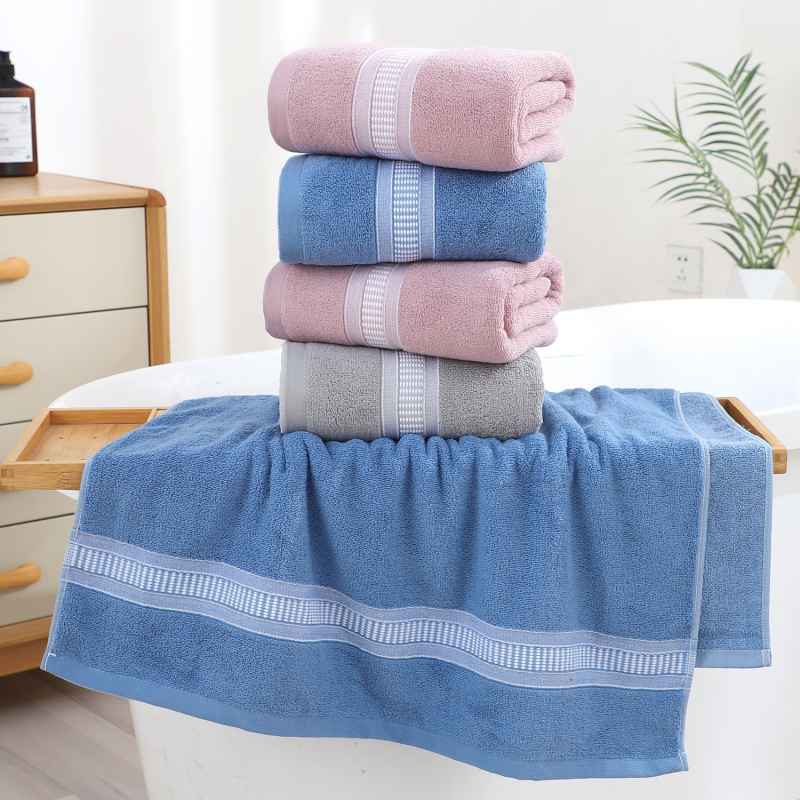 Set ručnika od pamuka za lice i kupanje — mekan, čista pamuk, jacquard 32s, 100–120 g/m²