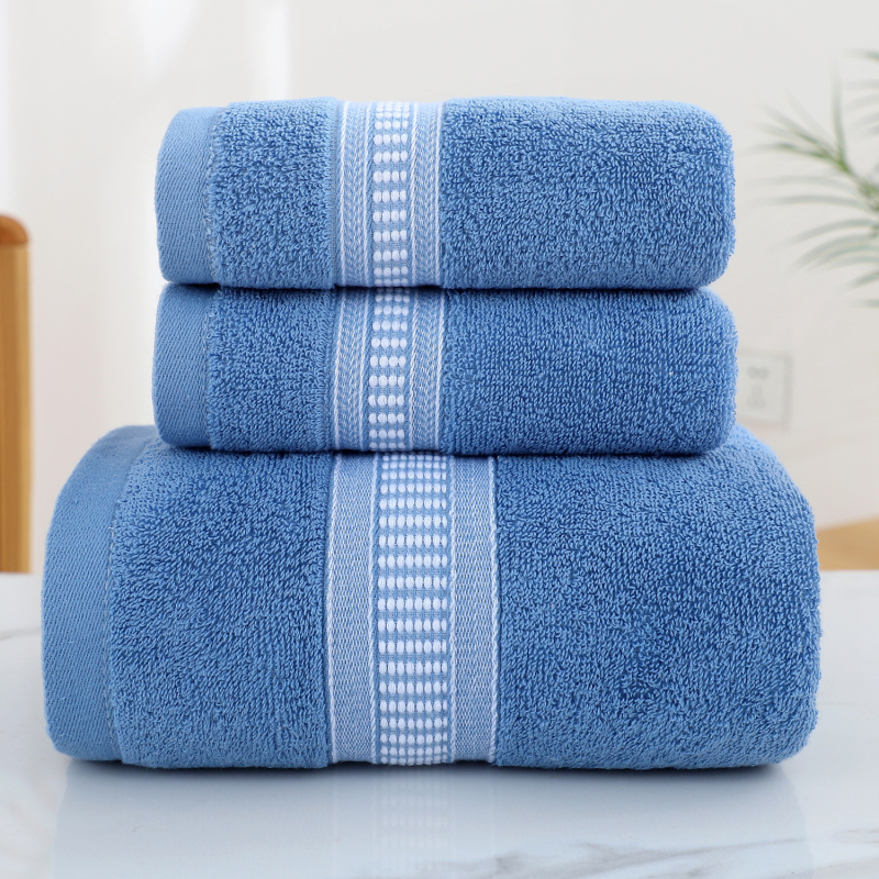 Set ručnika od pamuka za lice i kupanje — mekan, čista pamuk, jacquard 32s, 100–120 g/m²