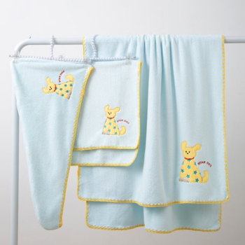 Taste gyerekeknek szóló korall fleece törölköző, vastított, tekerhető, 301–350 g, poliészter-nylon keverék fonal, törölköző fürdéshez/arcra