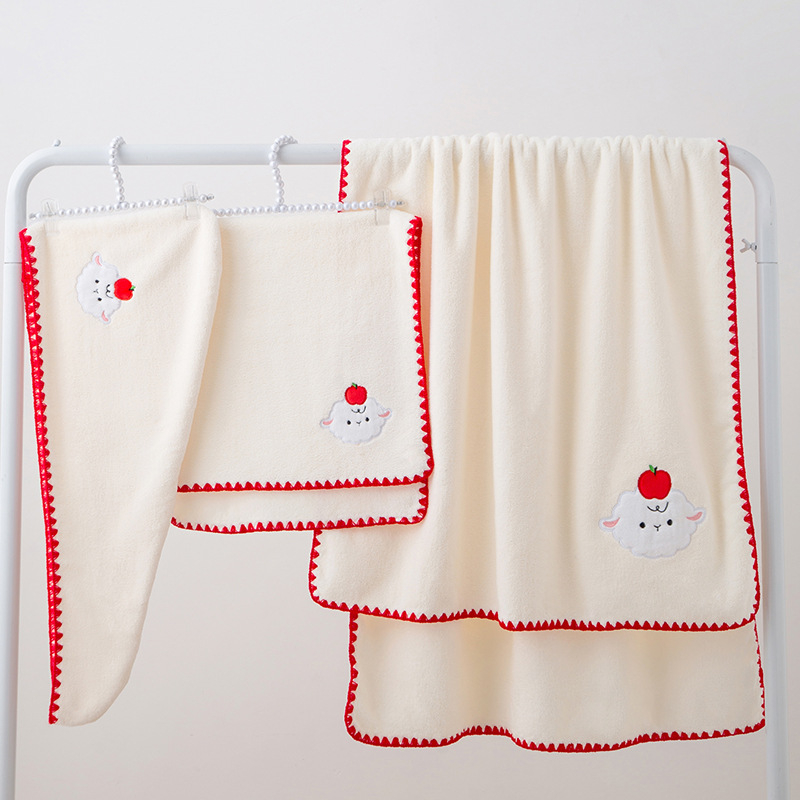 Taste gyerekeknek szóló korall fleece törölköző, vastított, tekerhető, 301–350 g, poliészter-nylon keverék fonal, törölköző fürdéshez/arcra