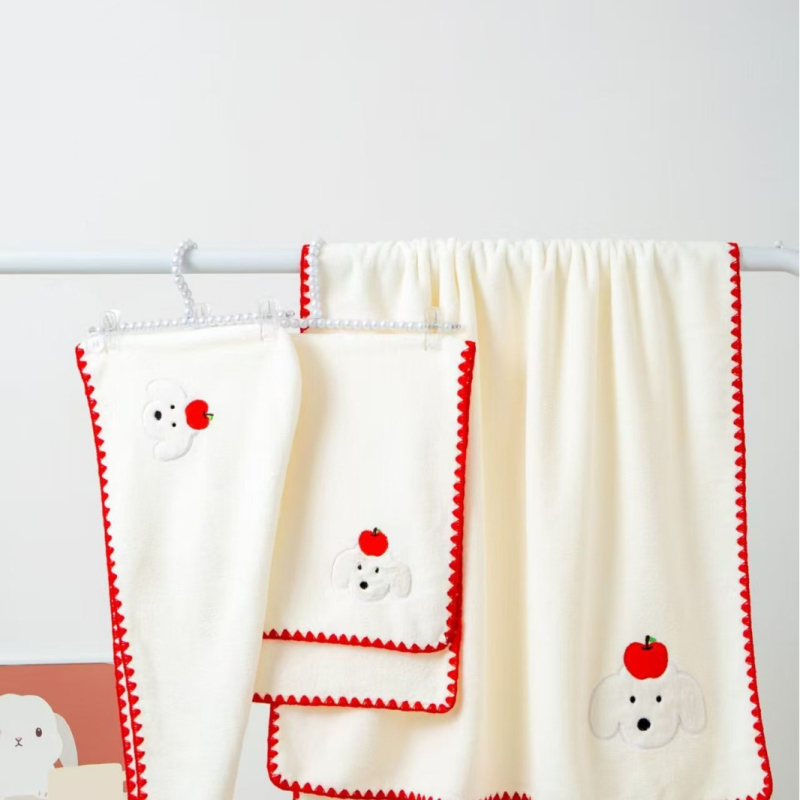 Taste gyerekeknek szóló korall fleece törölköző, vastított, tekerhető, 301–350 g, poliészter-nylon keverék fonal, törölköző fürdéshez/arcra