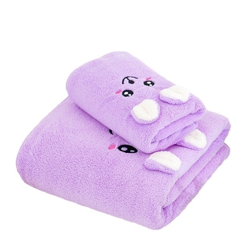 Set poklon ručnika za kupanje s cartoon izvezenom slikom za djecu – mekani koralni fleece materijal, deblji i upijajući, uključuje ručnik za tijelo i ručnik za lice