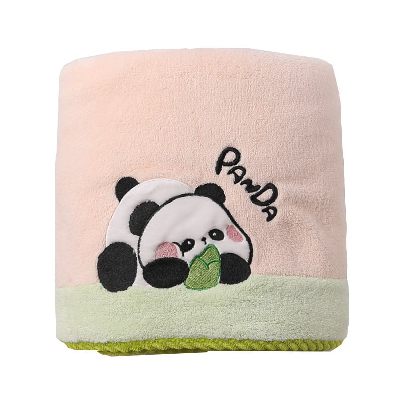 Ji Miao Cartoon Panda kupaonski ručnik, koralni flis, 450 g i više, s logom