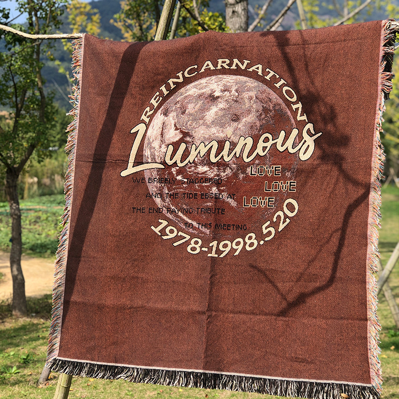 Boemska goblenska deka za kampiranje na otvorenom – poliester-pamuk, 1,0–1,5 kg, geometrijski uzorak, prilagodljiva, za sve sezone