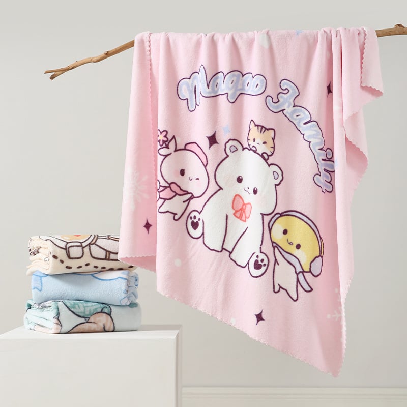 Korall fleece babák számára fürdő törölköző jacquard, 200–300 g/m², 40 szál, nedvszívó, uniszex