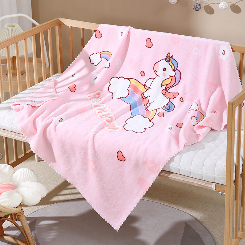 Korall fleece babák számára fürdő törölköző jacquard, 200–300 g/m², 40 szál, nedvszívó, uniszex