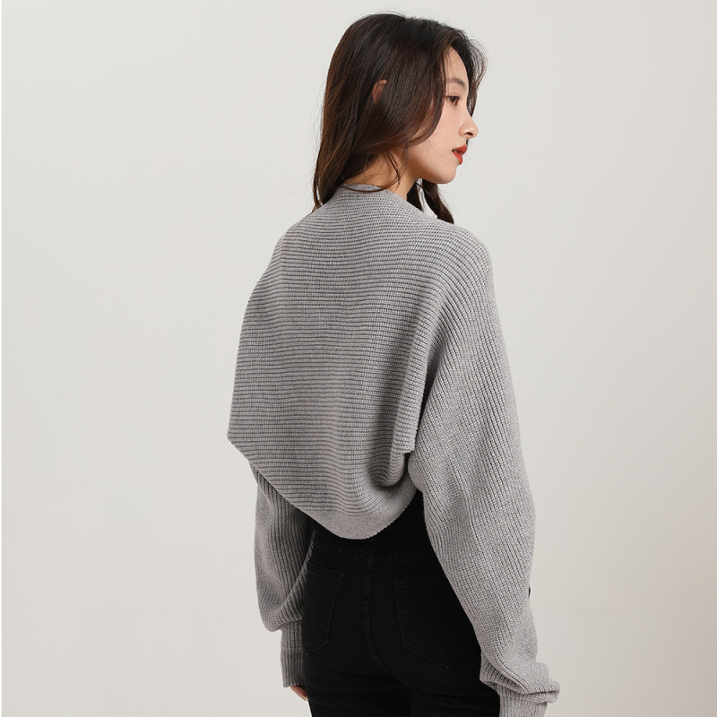 Γυναικείο πουλόβερ-ζακέτα με μπατγουίν μανίκια, αναπνεύσιμη core-spun ίνα, άνοιξη-καλοκαίρι-φθινόπωρο, μονόχρωμο σχέδιο, Plain weave, Jacquard